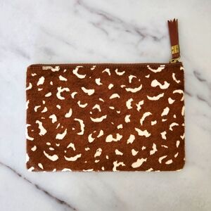 Madewell Brown and White Clutch